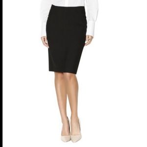 TRINA TURK Classic Pencil Skirt Lace-Trim-Lined 4 Black EUC!